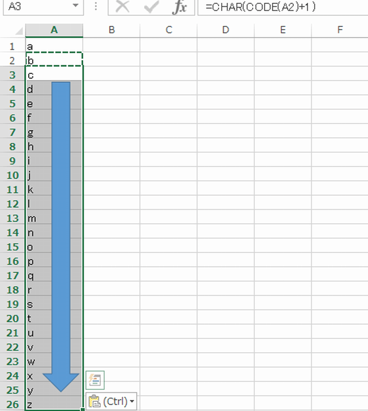 Excel アルファベットでオートフィルは無理 実は関数で代替できるんです
